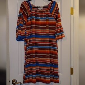 L&b Striped Aztec Dress Size Medium